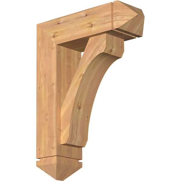 Ekena Millwork Legacy Arts and Crafts Smooth Bracket w/ Offset Brace, Western Red Cedar, 7 1/2"W x 24"D x 32"H BKT0806X24X32LEC03SWR - main